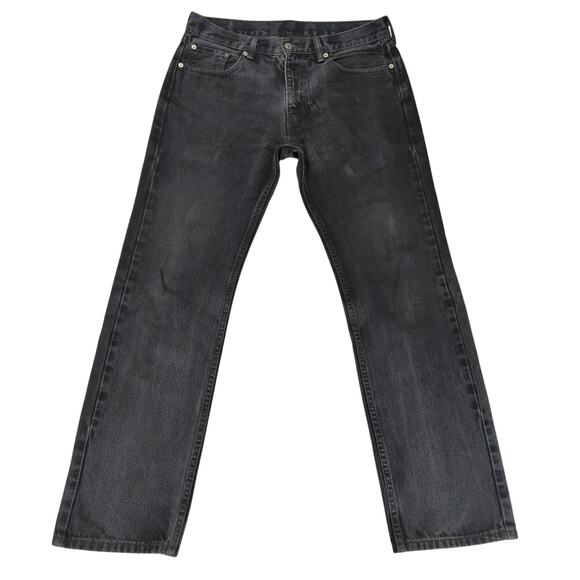 Levi's 505 Straight Leg Jeans Men's 33x32 Black Wash 100%‎ Cotton Rigid Denim - Picture 1 of 7